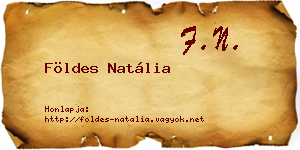 Földes Natália névjegykártya