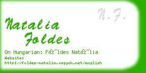 natalia foldes business card